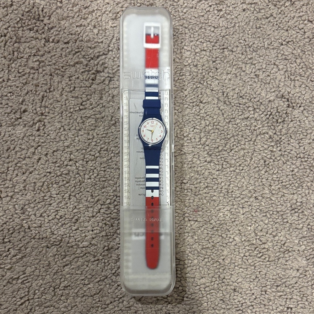 Swatch Matelot Red and Navy Watch